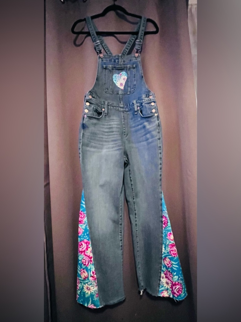 ✨ Refashioned Wide-Leg Denim Overalls | Size 4 (27R) | One of a Kind ✨